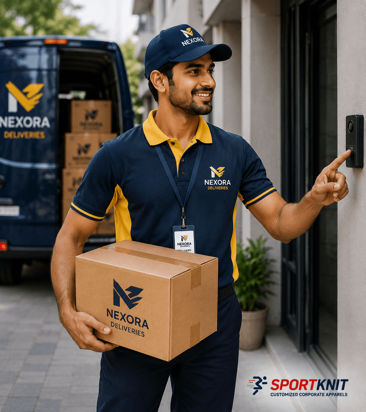 CUSTOMIZED COURIER DELIVERY STAFF POLO T-SHIRTS WITH LOGO