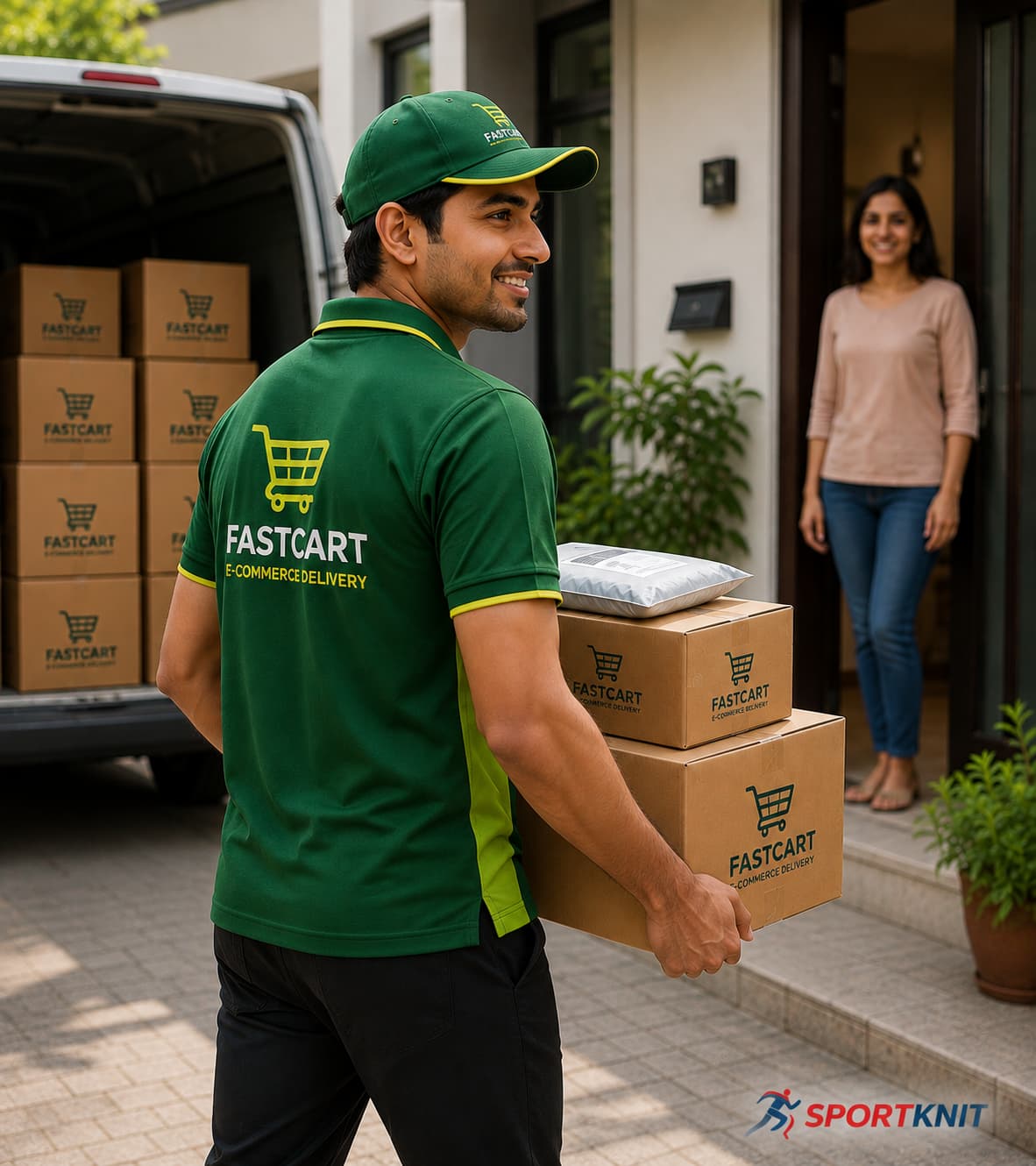 CUSTOMIZED E-COMMERCE DELIVERY STAFF POLO T-SHIRTS & UNIFORMS WITH LOGO