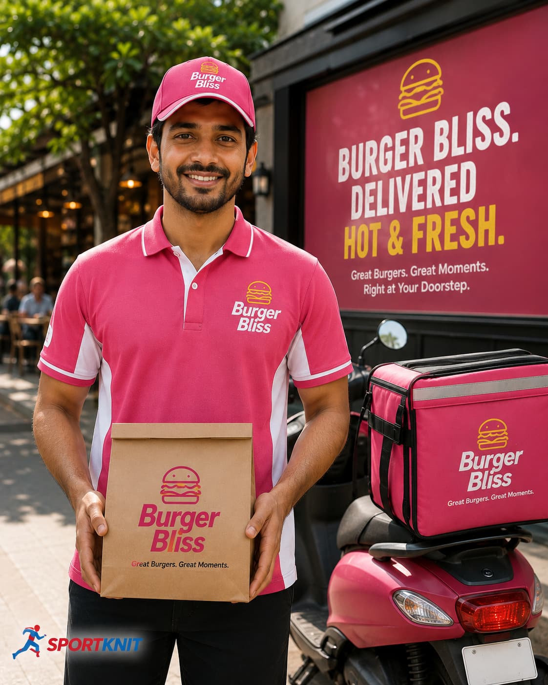 CUSTOMIZED BURGER DELIVERY STAFF POLO T-SHIRTS & UNIFORMS
