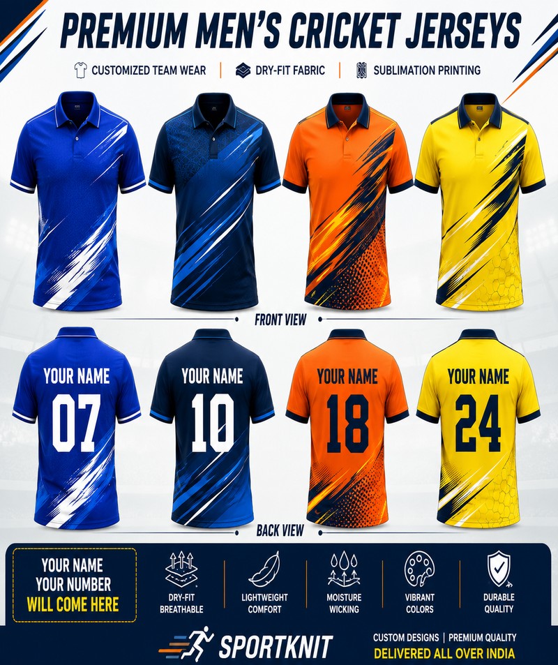 Mens customized cricket team jersey T shirts